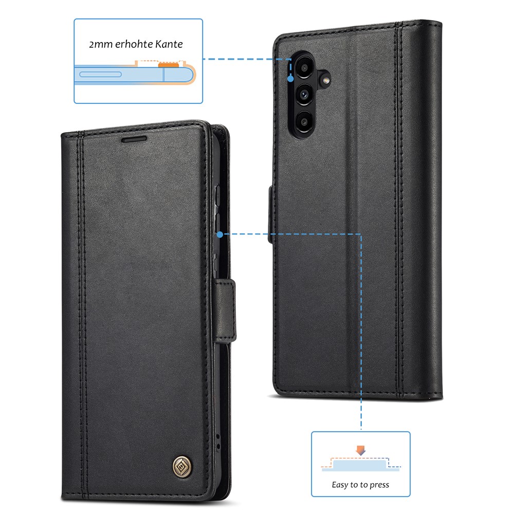 LC.IMEEKE PU Leather Cover Stand Wallet Double Magnetic Clasps Phone Case Shell for Samsung Galaxy A13 5G - Black-8