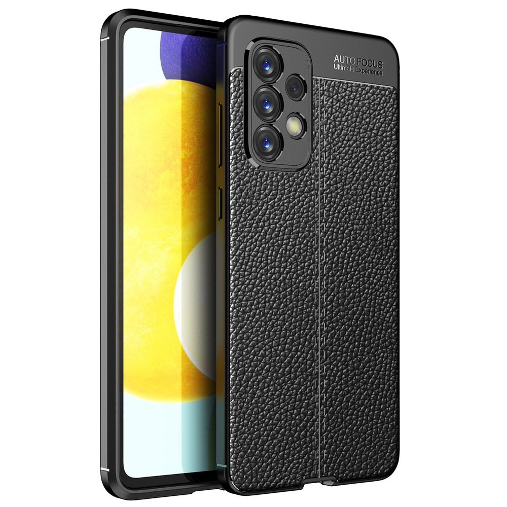 Smooth Litchi Texture Design Slim Fit Soft TPU Shockproof Protection Cover for Samsung Galaxy A73 5G - Black-1