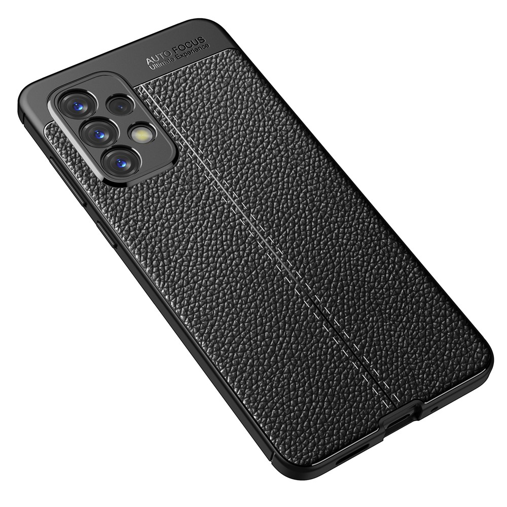 Smooth Litchi Texture Design Slim Fit Soft TPU Shockproof Protection Cover for Samsung Galaxy A73 5G - Black-2
