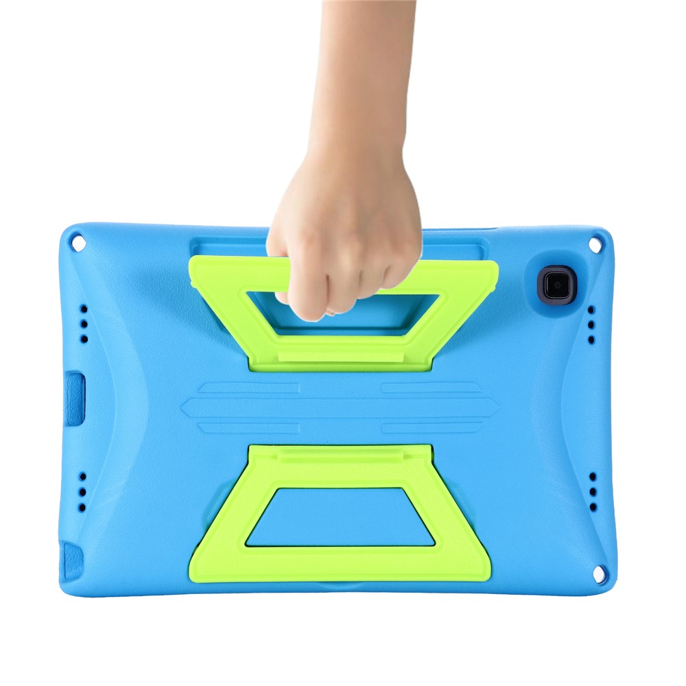 Poigure Légère Hard Eva + PC Kickstand Couvercle Protecteur À L'épreuve Des Enfants Avec Bandoulière Pour Samsung Galaxy Tab A7 10.4 (2020) - Bleu Vert-3