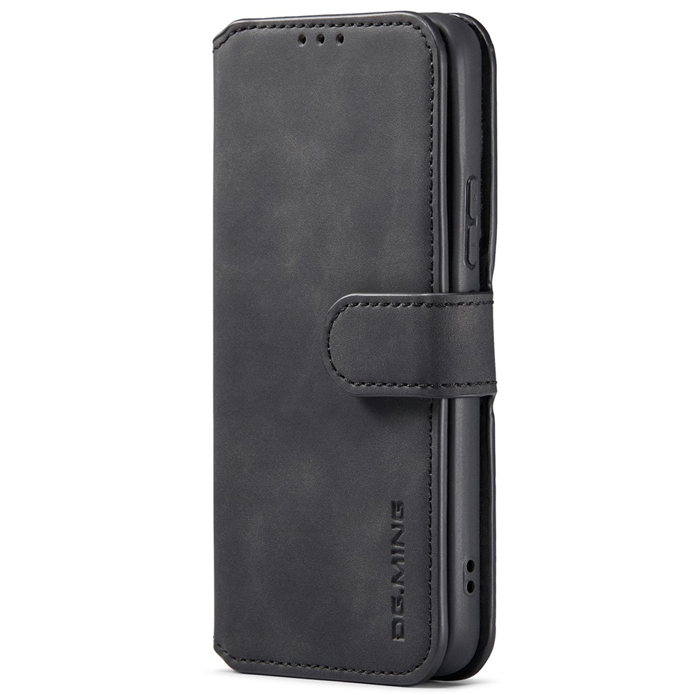 DG.MING Retro Leather Case Anti-drop Well-protected Wallet Stand Phone Cover for Samsung Galaxy S22+ 5G - Black-2