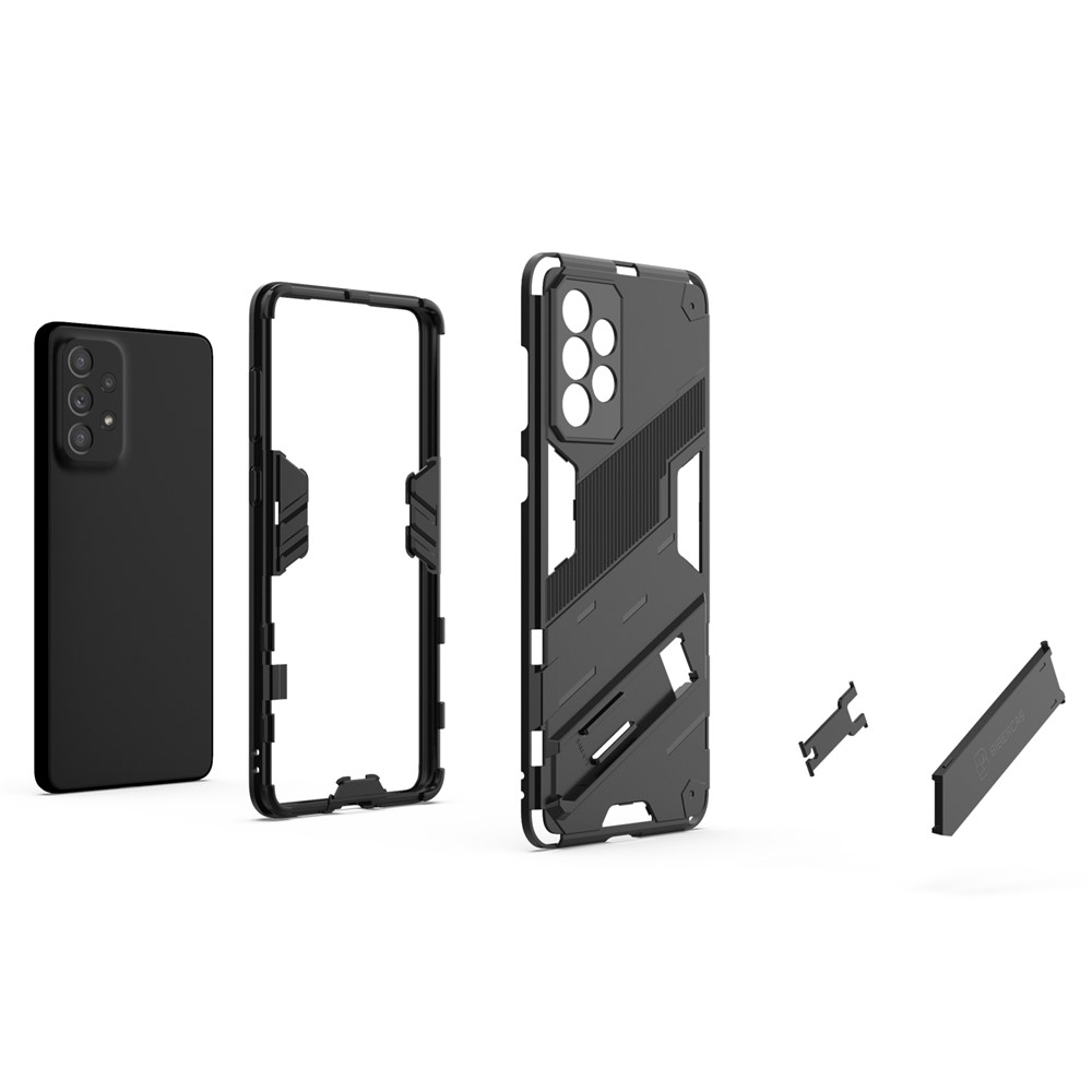 Hands-free Kickstand Design Anti-fall Protection TPU + PC Hybrid Phone Case Shell for Samsung Galaxy A73 5G - Black-5