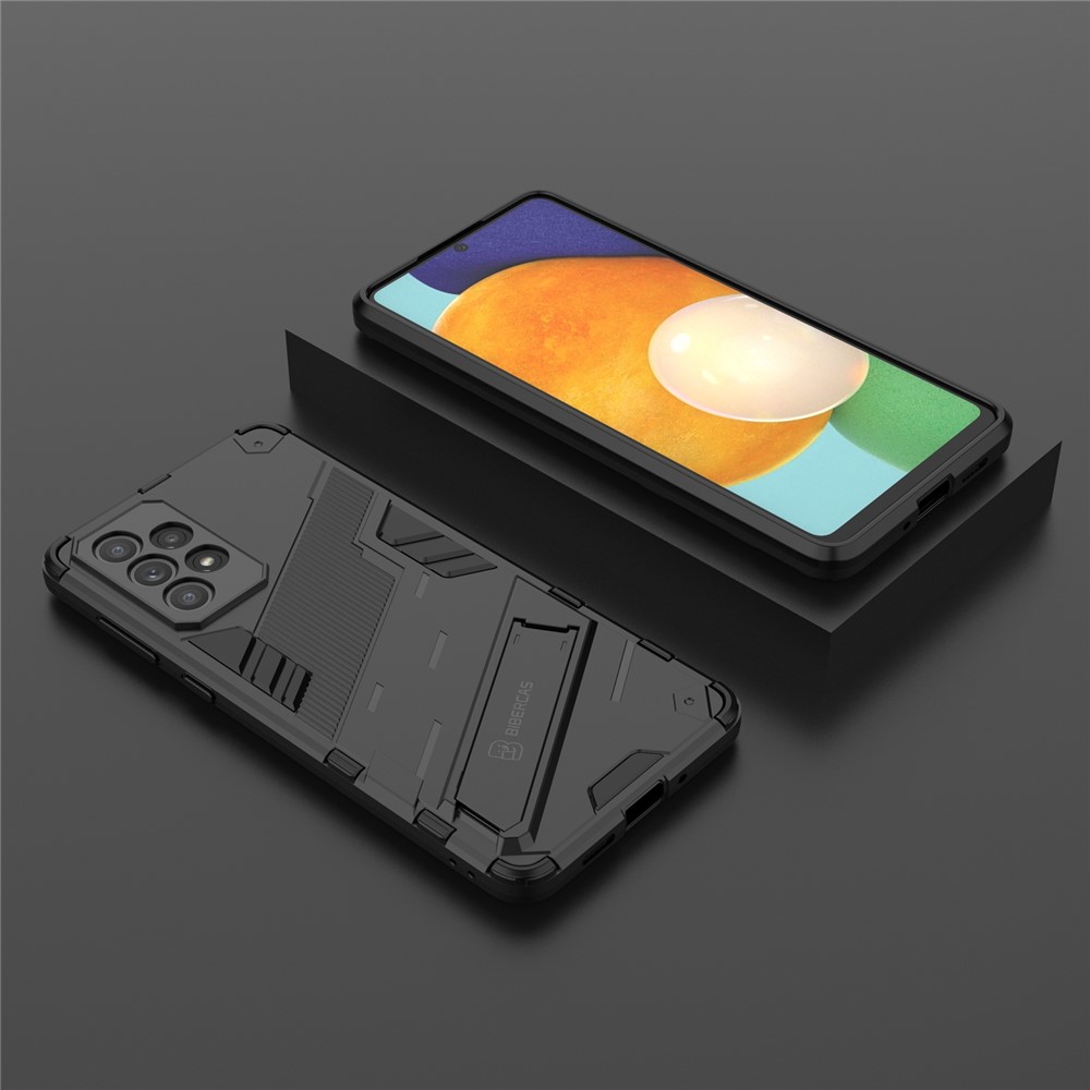 Freisprecheinrichtung Kickstand Design Anti-Fall Protection TPU + PC Hybrid Phone Case Shell Für Samsung Galaxy A73 5G - Schwarz-8