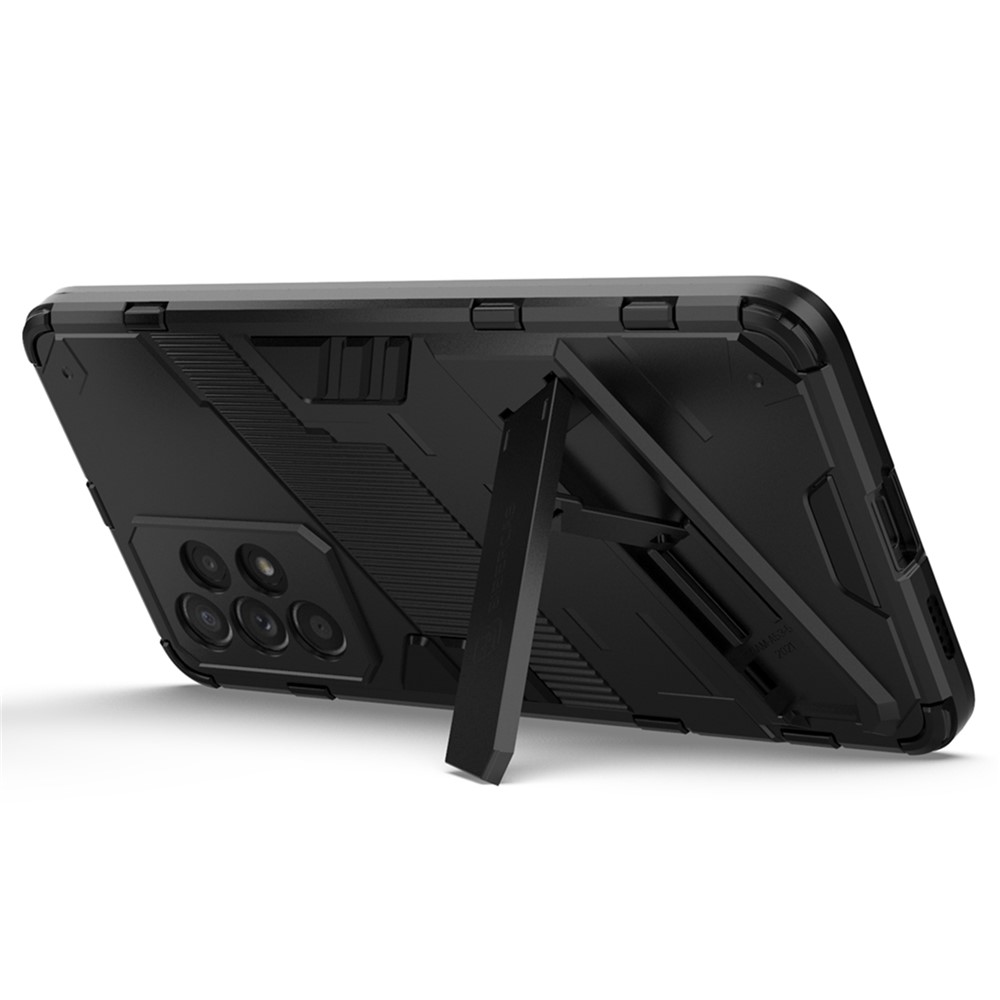 Gut Geschütztes Anti-drogen-freisprech-kickstand-design TPU + PC Hybrid Telefonhülle Für Samsung Galaxy A53 5G - Schwarz