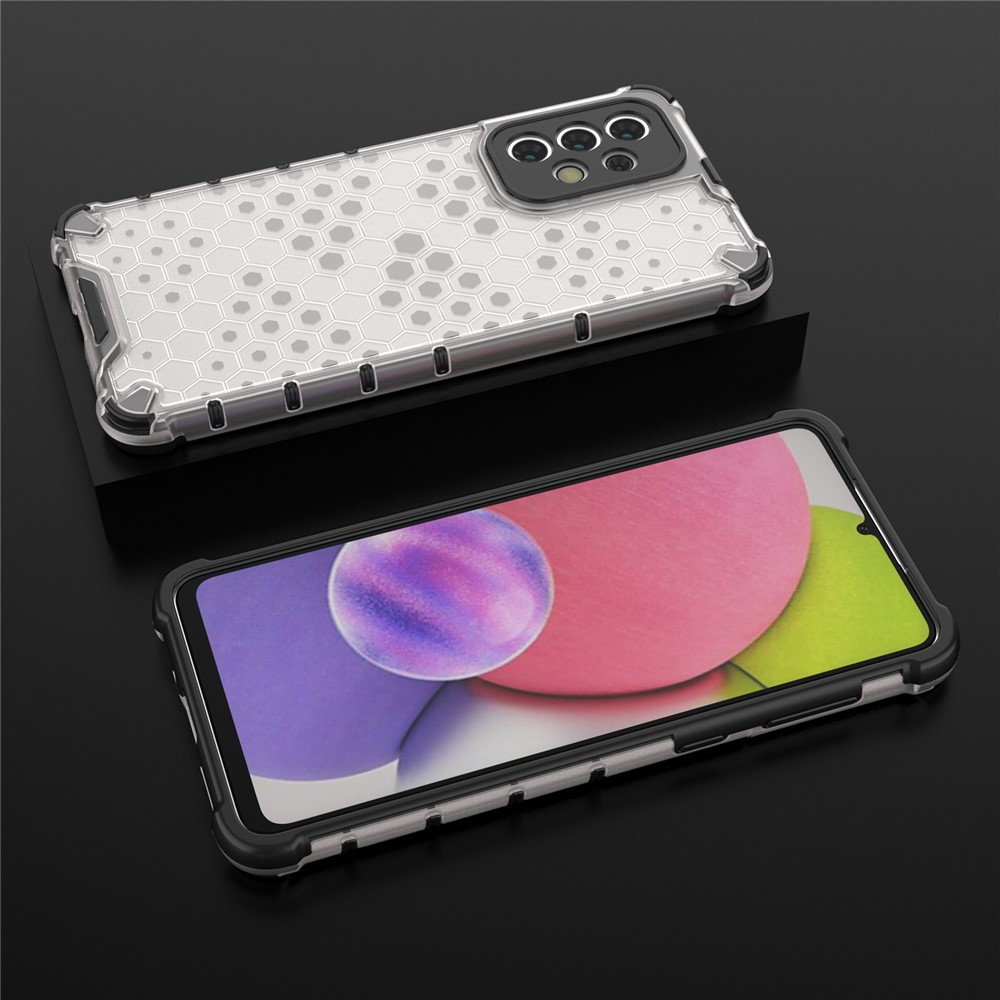 All-round Shockproof Protection Honeycomb Textured TPU + PC Phone Cover Back Case for Samsung Galaxy A33 5G - Grey-5