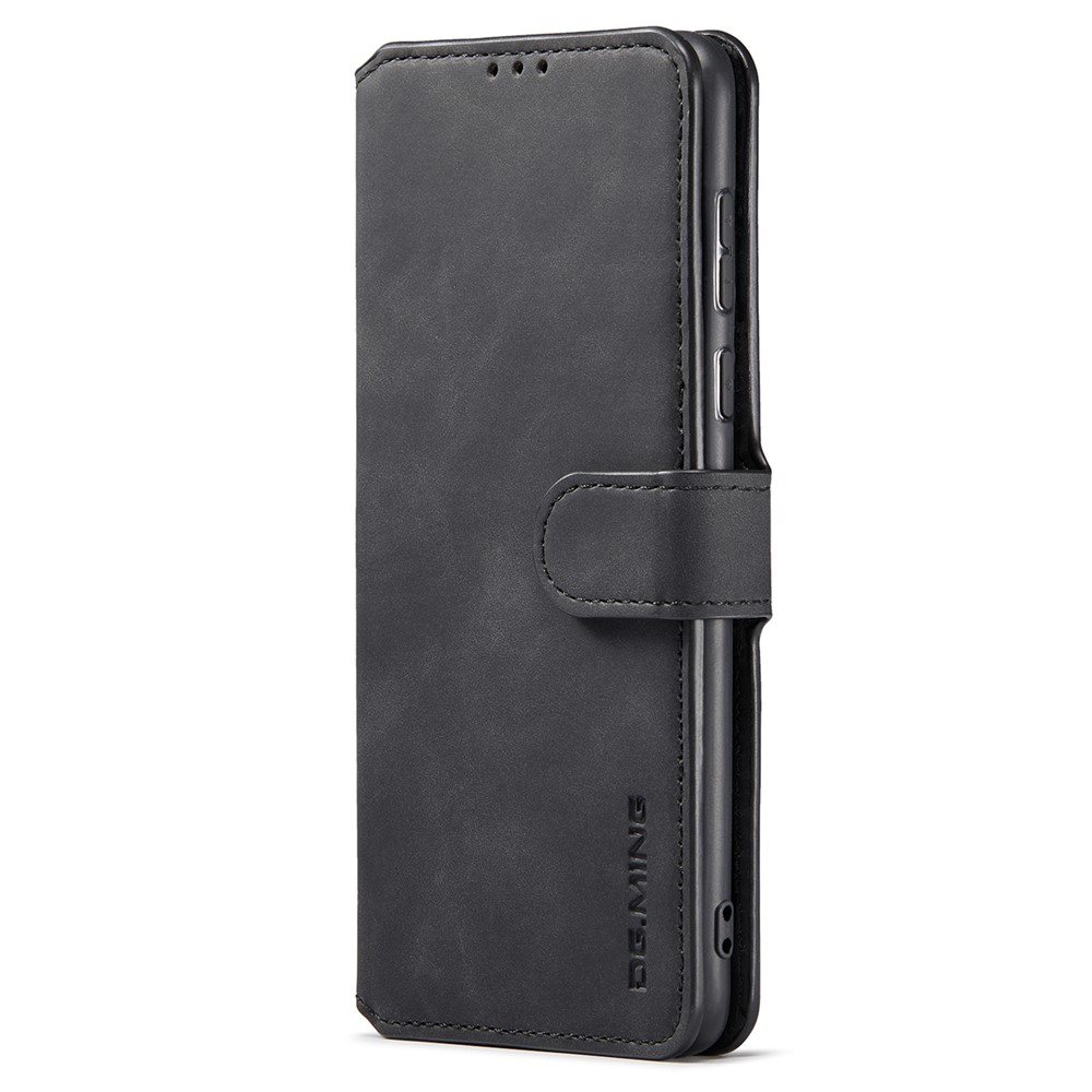 DG.MING Retro Style Shockproof Phone Case PU Leather Stand Wallet Magnetic Clasp Cover for Samsung Galaxy A73 5G - Black-2