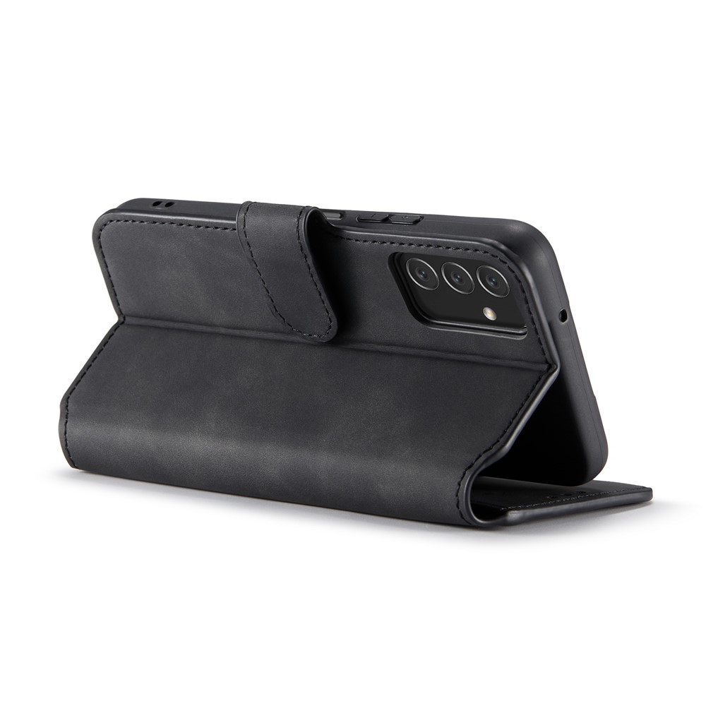 DG.MING Retro Leather Case Drop-resistant Stand Wallet Folio Flip Phone Cover for Samsung Galaxy A13 4G - Black-5