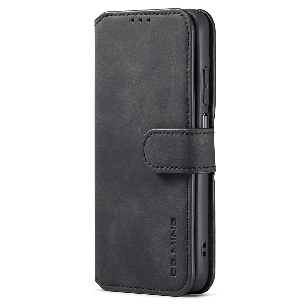 DG.MING Retro Style Magnetic Clasp PU Leather Stand Wallet Phone Case Protector for Samsung Galaxy A13 5G - Black-2