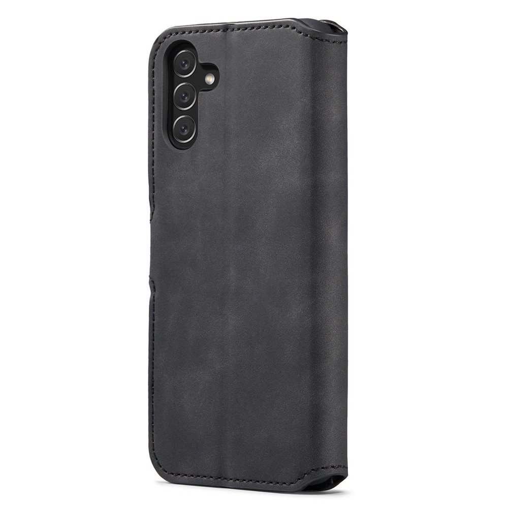 DG.MING Retro Style Magnetic Clasp PU Leather Stand Wallet Phone Case Protector for Samsung Galaxy A13 5G - Black-3