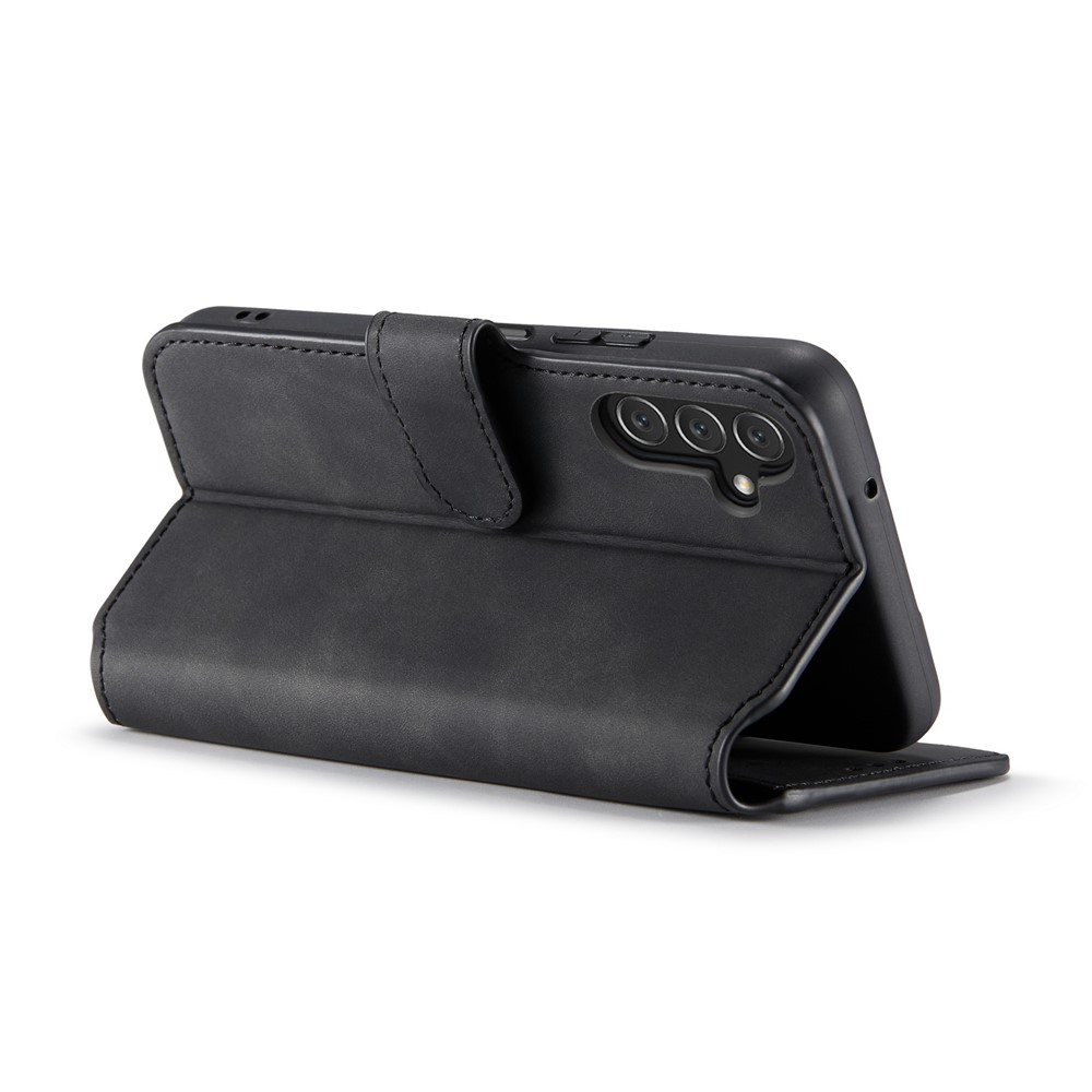 DG.MING Retro Style Magnetic Clasp PU Leather Stand Wallet Phone Case Protector for Samsung Galaxy A13 5G - Black-5