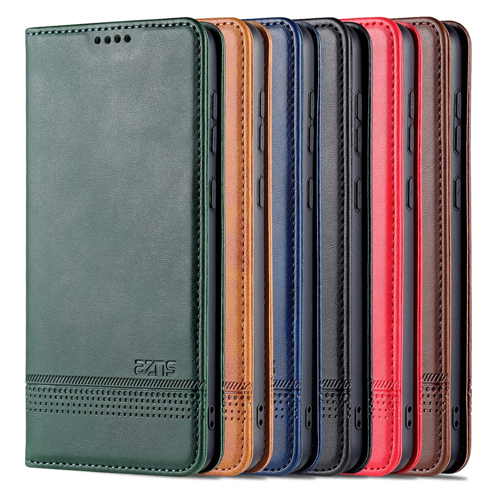 AZNS Phone Bag Case Strong Magnetic Auto-absorbed Cover PU Leather Stand Wallet Smartphone Case for Samsung Galaxy A33 5G - Black-11