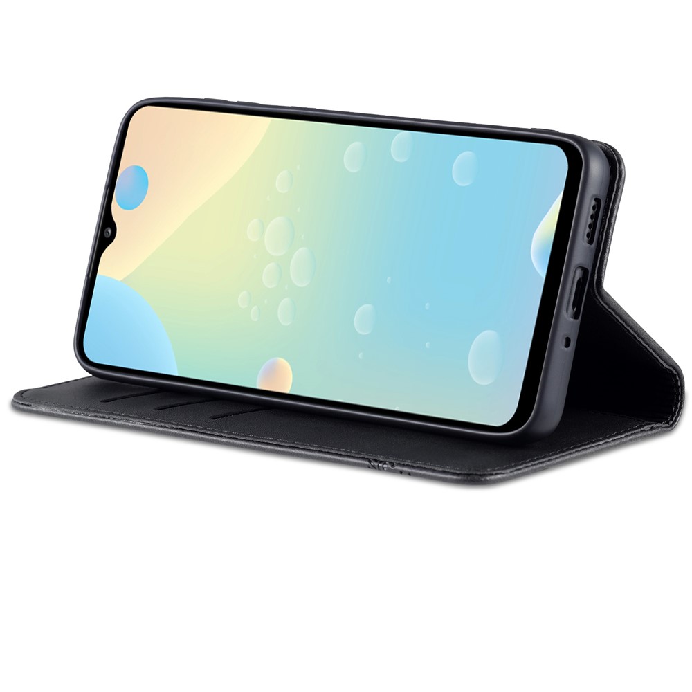 AZNS Phone Bag Case Strong Magnetic Auto-absorbed Cover PU Leather Stand Wallet Smartphone Case for Samsung Galaxy A33 5G - Black-4