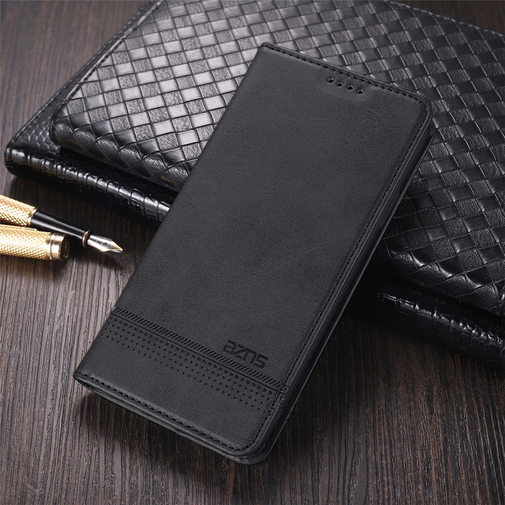 AZNS Phone Bag Case Strong Magnetic Auto-absorbed Cover PU Leather Stand Wallet Smartphone Case for Samsung Galaxy A33 5G - Black-6