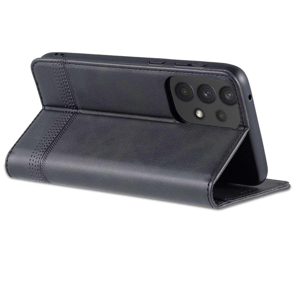 AZNS Phone Bag Case Strong Magnetic Auto-absorbed Cover PU Leather Stand Wallet Smartphone Case for Samsung Galaxy A33 5G - Black-8