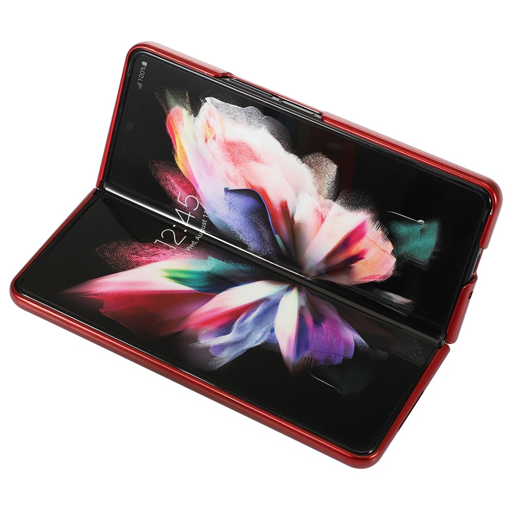 Glitter Sequins TPU Frame + PC Back Cover Electroplating Protective Phone Case for Samsung Galaxy Z Fold3 5G - Red-4