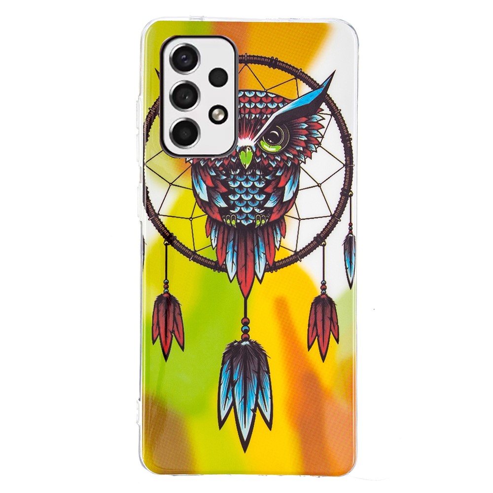Luminous Noctilucent Pattern IMD Flexible TPU Case Anti-scratch Phone Cover for Samsung Galaxy A33 5G - Owl/Dreamcatcher-2