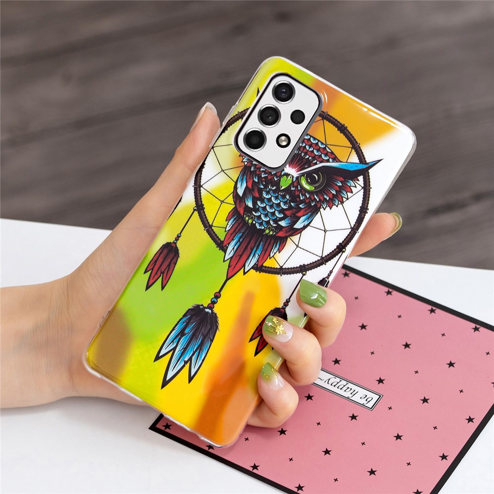 Luminous Noctilucent Pattern IMD Flexible TPU Case Anti-scratch Phone Cover for Samsung Galaxy A33 5G - Owl/Dreamcatcher-5