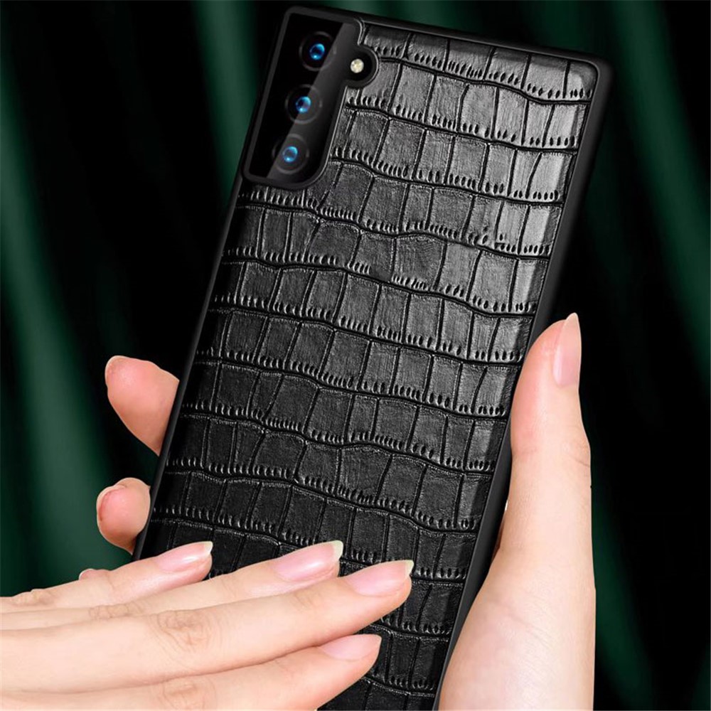 SULADA Crocodile Texture Well-protected PU Leather Coated PC + TPU Phone Case for Samsung Galaxy S22+ 5G - Black-5