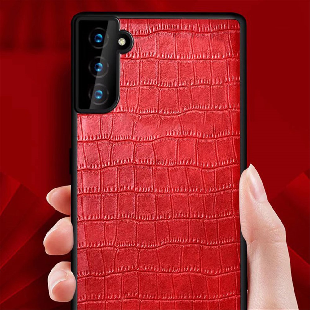 SULADA Crocodile Texture Well-protected PU Leather Coated PC + TPU Phone Case for Samsung Galaxy S22+ 5G - Black-6
