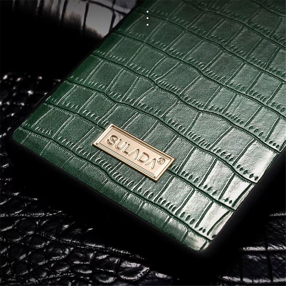 SULADA Crocodile Texture PU Leather Coated PC + TPU Drop-resistant Protective Phone Case Cover for Samsung Galaxy S22 5G - Green-3