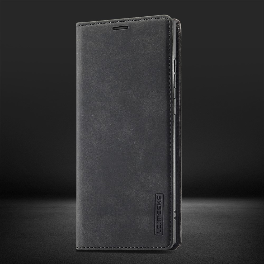 LC.IMEEKE Strong Magnetic Auto-closing PU Leather + TPU Stand Wallet Phone Case Phone Shell for Samsung Galaxy S22 Ultra 5G - Black-11