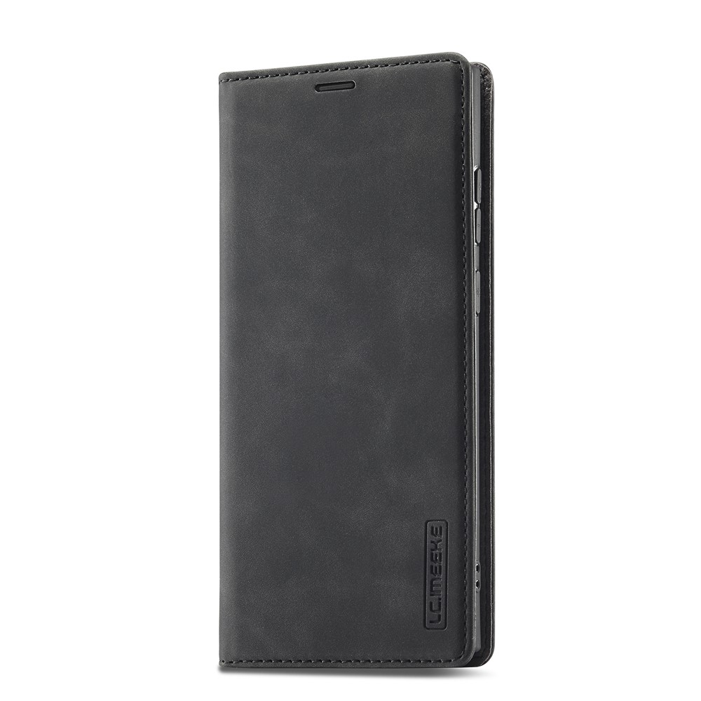 LC.IMEEKE Strong Magnetic Auto-closing PU Leather + TPU Stand Wallet Phone Case Phone Shell for Samsung Galaxy S22 Ultra 5G - Black-3
