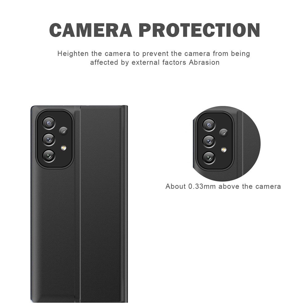 Auto-absorbed Light Slim Auto Wake/Sleep Leather Stand Phone Cover Phone Case with View Window for Samsung Galaxy A33 5G - Black-4