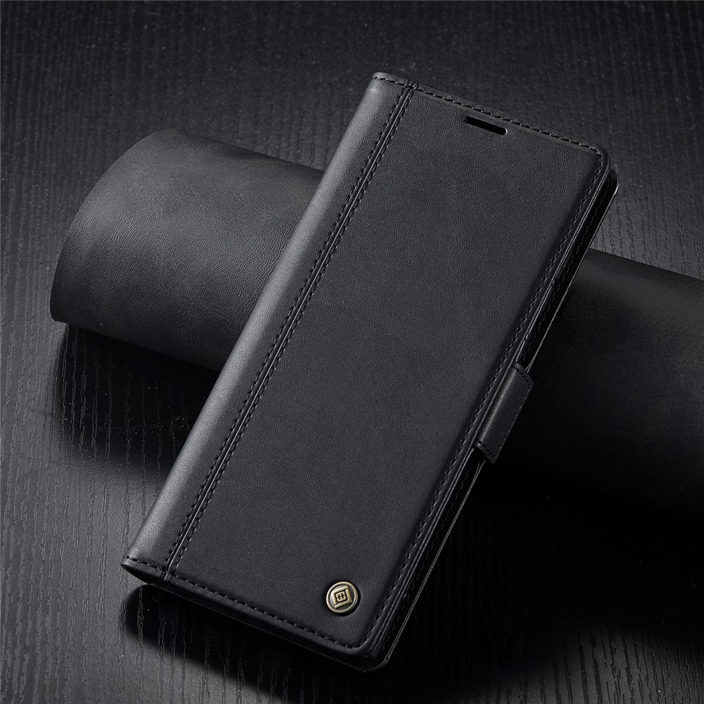 LC.IMEEKE PU Leather Cover Stand Wallet Double Magnetic Clasps Phone Case Shell for Samsung Galaxy S22 Ultra 5G - Black-8