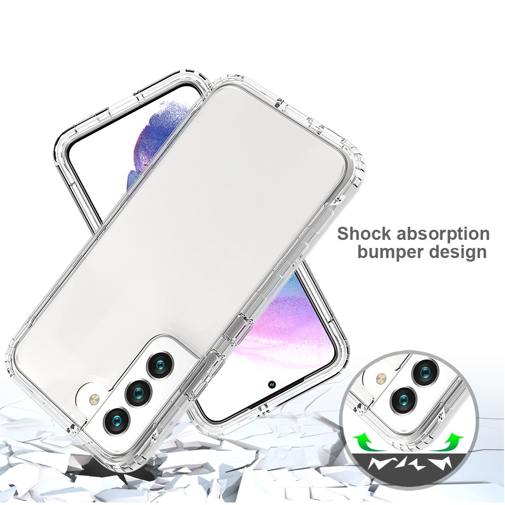 For Samsung Galaxy S22 5G Clear Gradient Color Mobile Phone Case Detachable 2-in-1 Design TPU + PC Phone Shell - Transparent-2