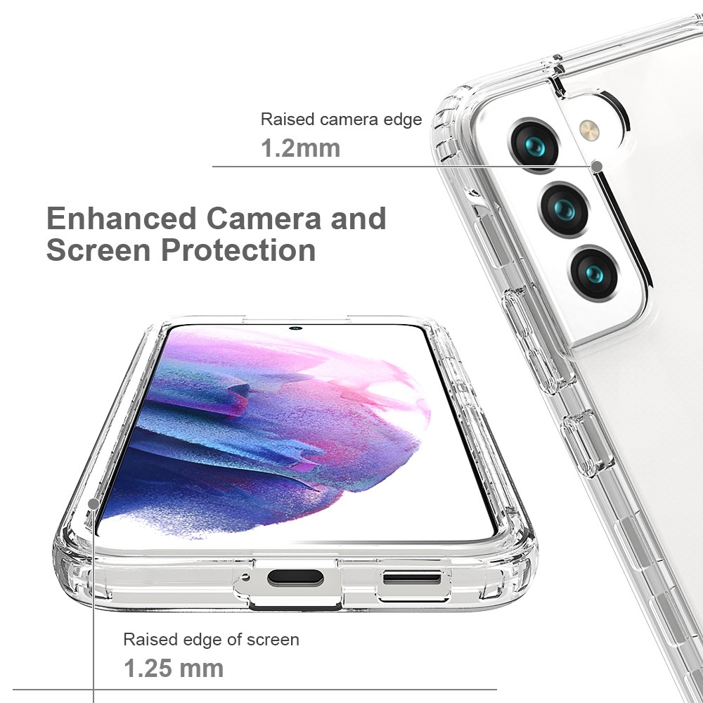 For Samsung Galaxy S22 5G Clear Gradient Color Mobile Phone Case Detachable 2-in-1 Design TPU + PC Phone Shell - Transparent-3