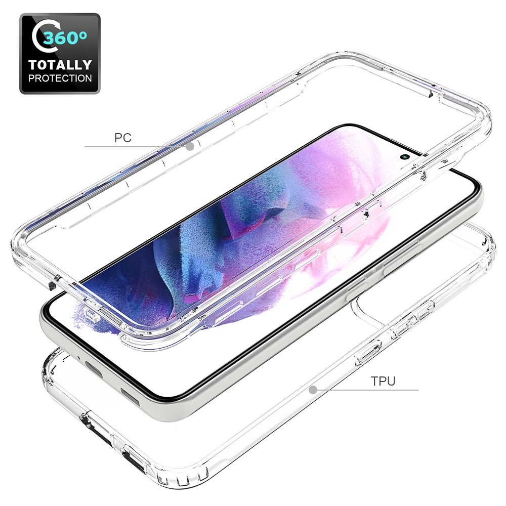 For Samsung Galaxy S22 5G Clear Gradient Color Mobile Phone Case Detachable 2-in-1 Design TPU + PC Phone Shell - Transparent-4