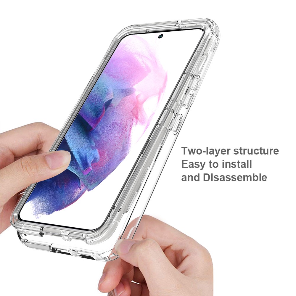 For Samsung Galaxy S22 5G Clear Gradient Color Mobile Phone Case Detachable 2-in-1 Design TPU + PC Phone Shell - Transparent-5