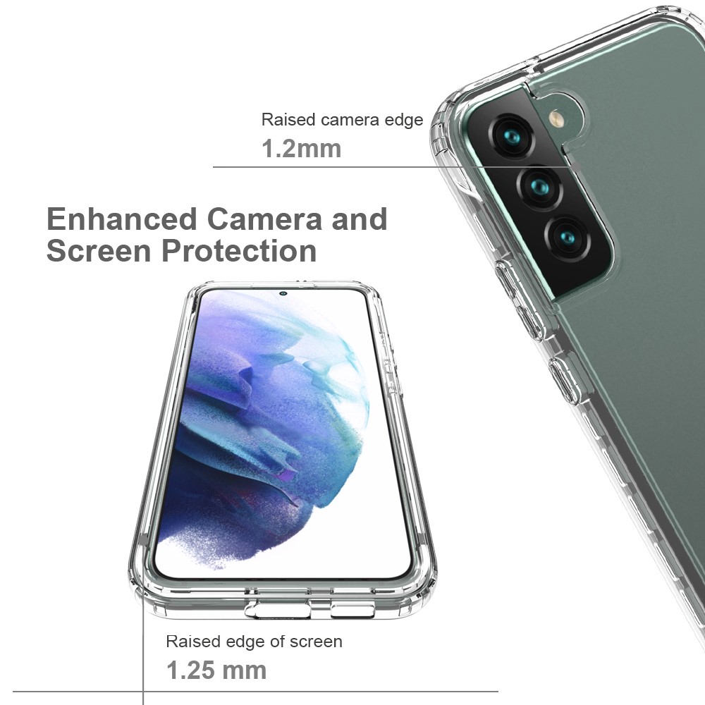 For Samsung Galaxy S22+ 5G TPU + PC Anti-drop Mobile Phone Case Detachable 2-in-1 Design Clear Gradient Color Phone Shell - Gradient Black-3