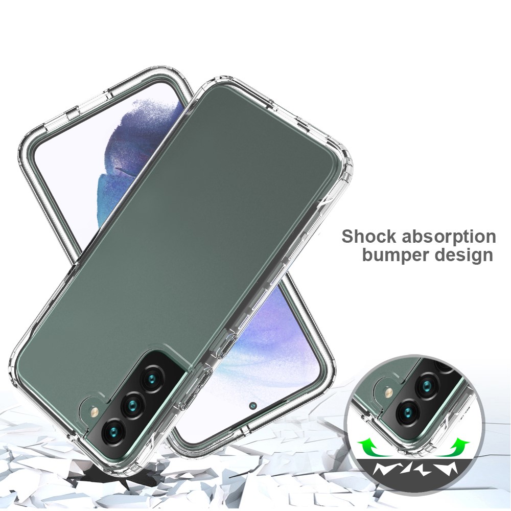 For Samsung Galaxy S22+ 5G TPU + PC Anti-drop Mobile Phone Case Detachable 2-in-1 Design Clear Gradient Color Phone Shell - Gradient Black-4