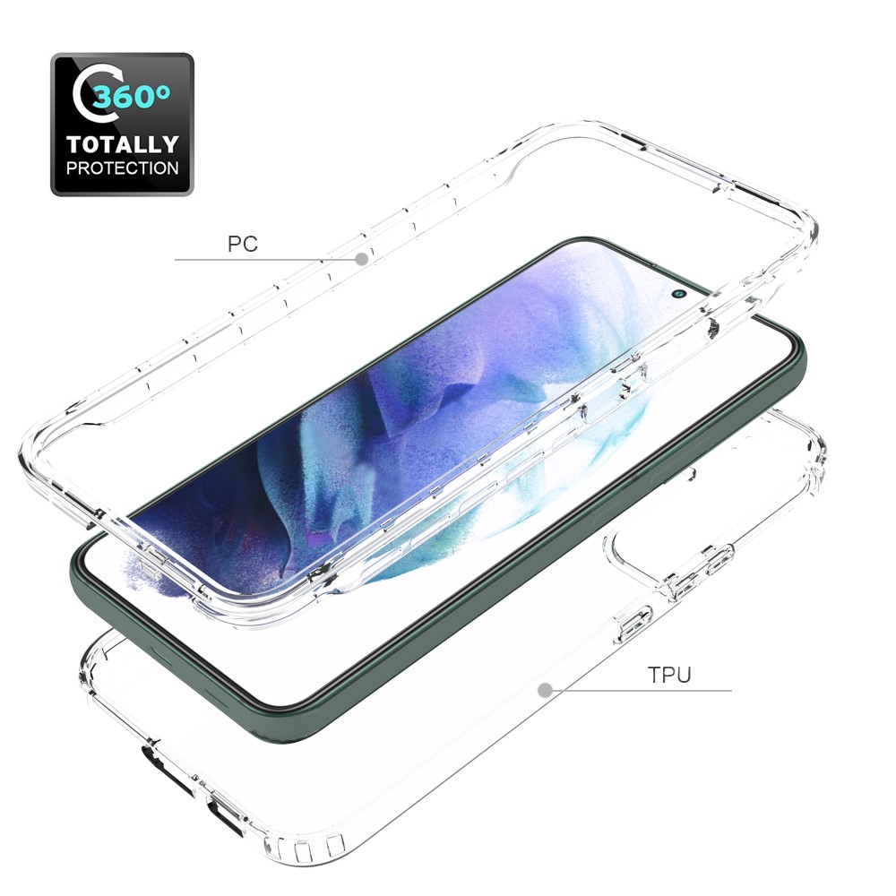 For Samsung Galaxy S22+ 5G TPU + PC Anti-drop Mobile Phone Case Detachable 2-in-1 Design Clear Gradient Color Phone Shell - Gradient Black-5