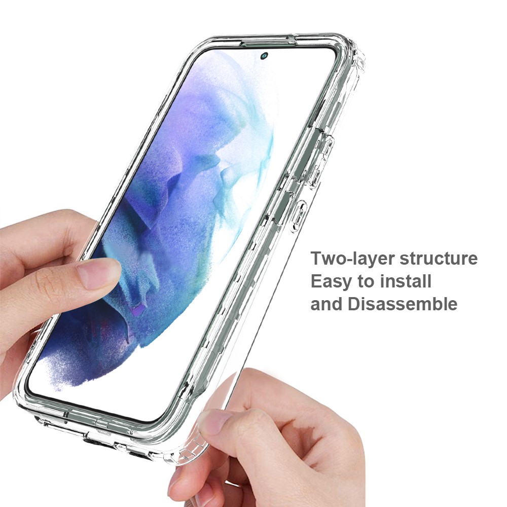 For Samsung Galaxy S22+ 5G TPU + PC Anti-drop Mobile Phone Case Detachable 2-in-1 Design Clear Gradient Color Phone Shell - Gradient Black-6