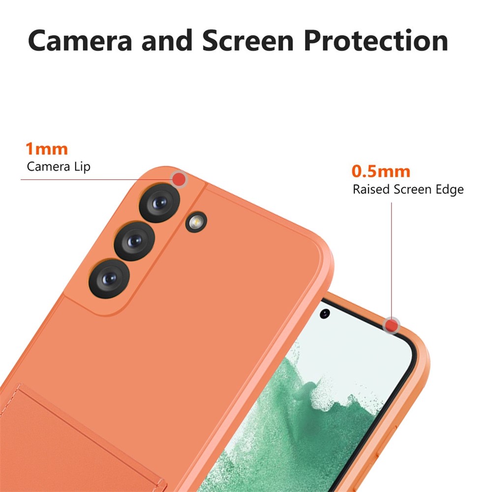 Smooth Touch Precise Cutout Card Slot Design Liquid Silicone Mobile Phone Case Shell for Samsung Galaxy S22+ 5G - Light Purple-4