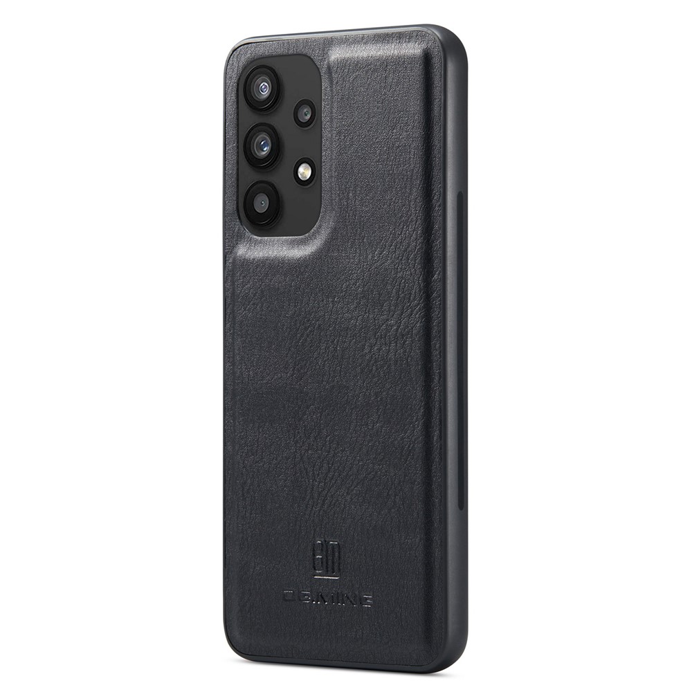 DG.MING Split Leather Wallet Case Folio Flip Stand Detachable Magnetic Phone Cover for Samsung Galaxy A33 5G - Black-4