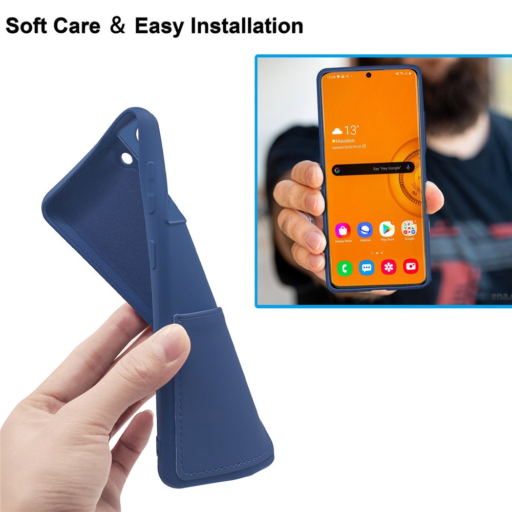 Anti-drop Liquid Silicone Shockproof Card Slot Design Cell Phone Shell for Samsung Galaxy S20 Ultra - Red-6