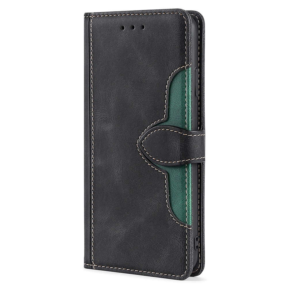 Stylish Bi-color Splicing Style PU Leather Flip Wallet Stand Phone Case Cover for Samsung Galaxy A33 5G - Black-3