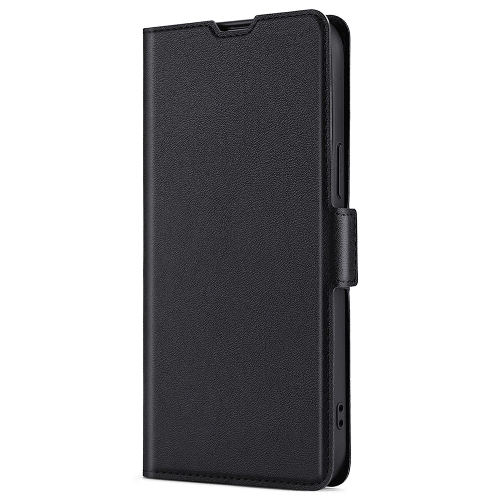 PU Leather Folio Flip Cover Stand Inner TPU Full Protective Phone Case with Card Slot for Samsung Galaxy A03 Core - Black-2