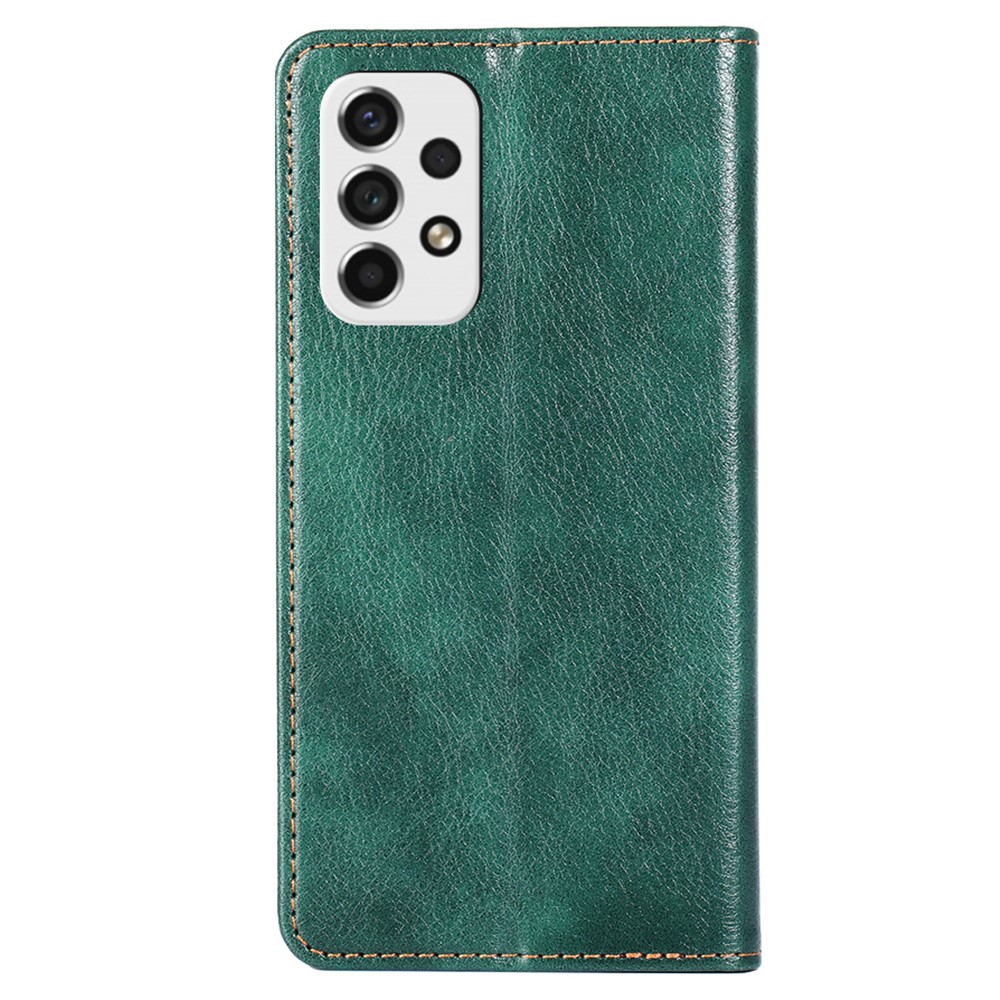 Magnetic Absorption PU Leather Wallet Case Stand Inner TPU Flip Folio Phone Cover for Samsung Galaxy A53 5G - Green-3