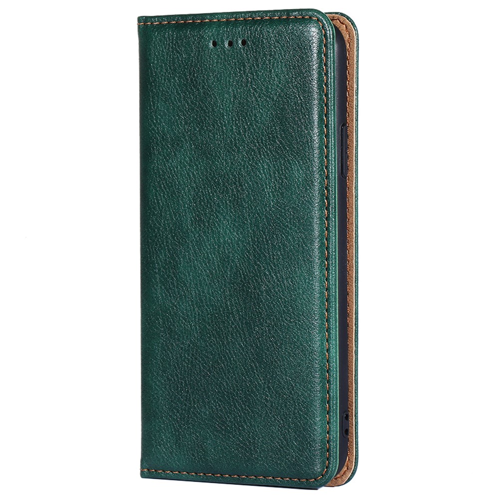 Drop Protection PU Leather Stand Flip Cover Magnetic Absorption Wallet Phone Case for Samsung Galaxy A33 5G - Green-2