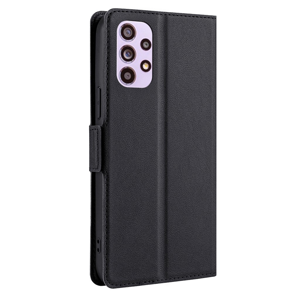 Card Slot Design Side Magnetic Closure Overall Protection PU Leather Phone Stand Case for Samsung Galaxy A33 5G - Black-2