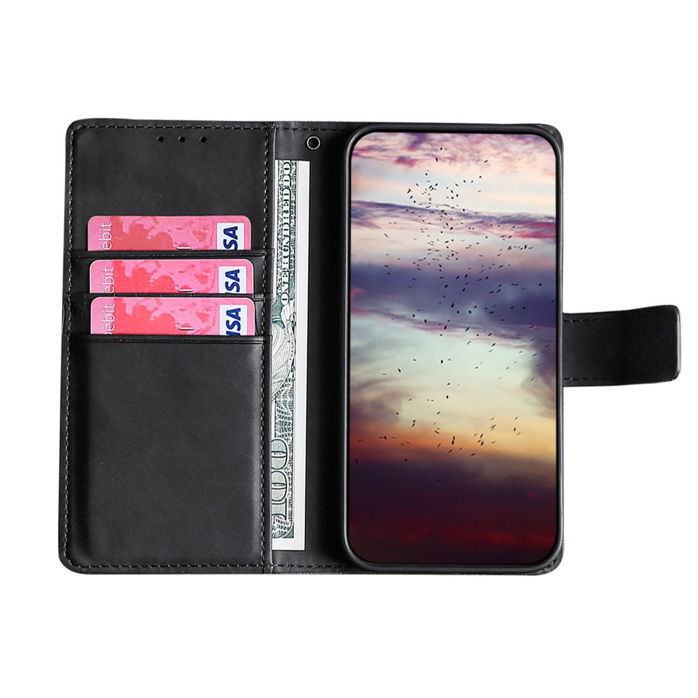 Shockproof PU Leather Crocodile Texture Phone Case Wallet Stand Flip Full Protective Cover for Samsung Galaxy A53 5G - Black-4
