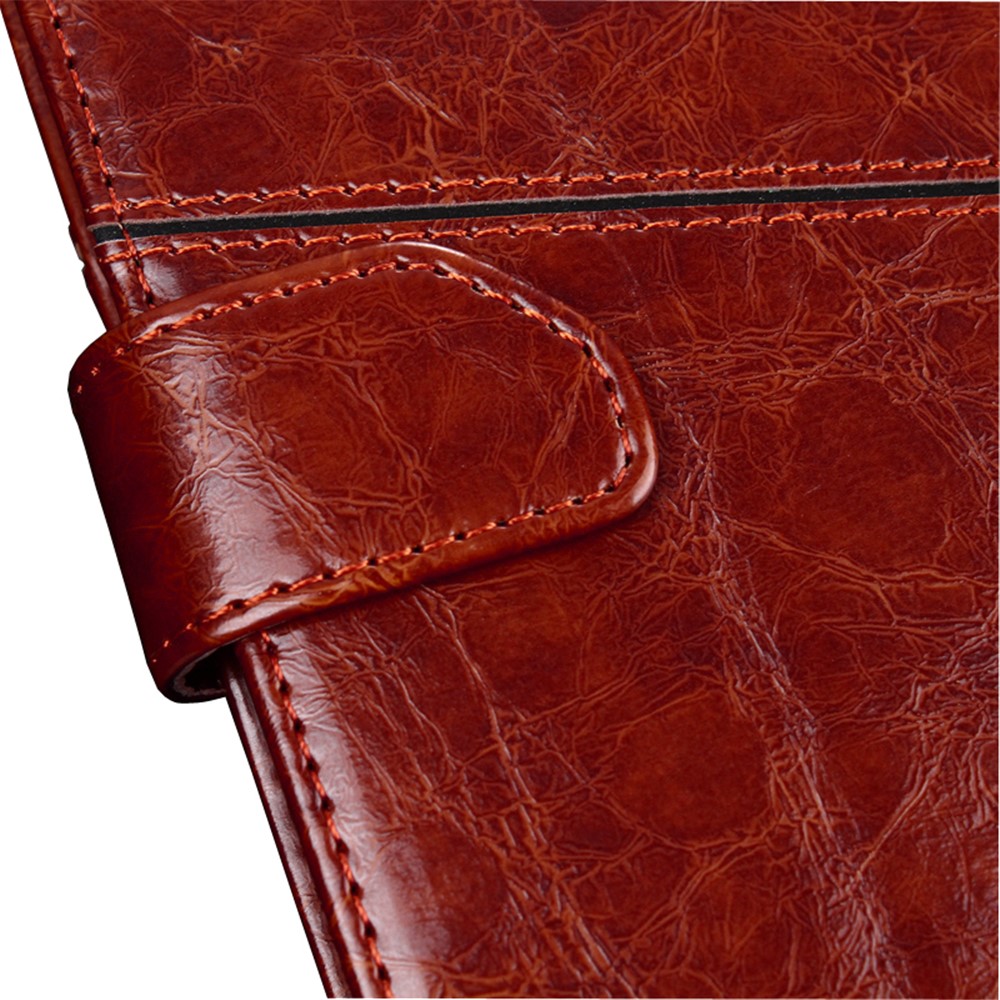 Wallet Design Splicing Geometric Pattern PU Leather Case Stand Magnetic Closure Cover for Samsung Galaxy A33 5G - Dark Brown-7