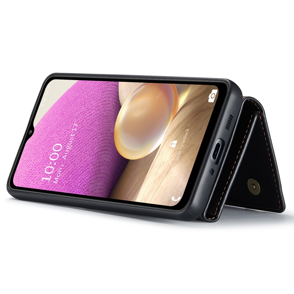 DG.MING M1 Series Anti-fall Detachable 2-in-1 Wallet Phone Case Shockproof Phone Protector Support Wireless Charging for Samsung Galaxy A33 5G - Black-4