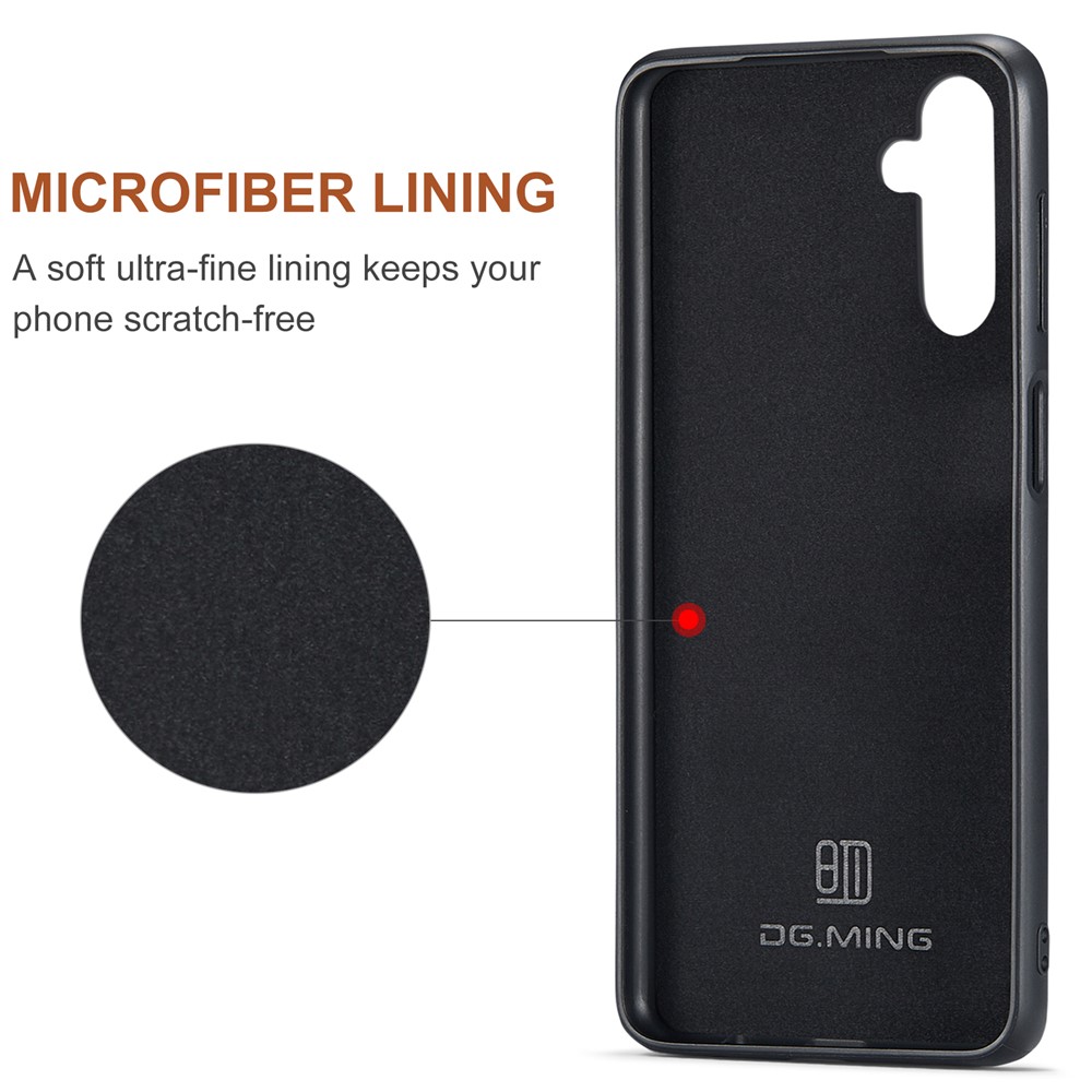DG.MING M1 Series Support Wireless Charging Detachable 2-in-1 Wallet Drop-proof Mobile Phone Case for Samsung Galaxy A53 5G - Black-10