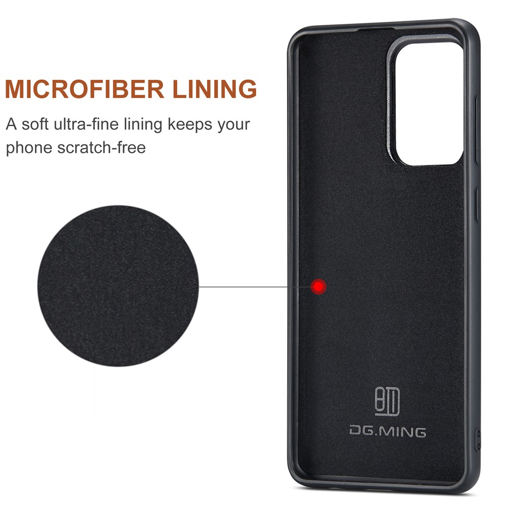 DG.MING M1 Series Drop-proof Well-protected Support Wireless Charging Detachable 2-in-1 Wallet Cell Phone Case for Samsung Galaxy A73 5G - Black-10