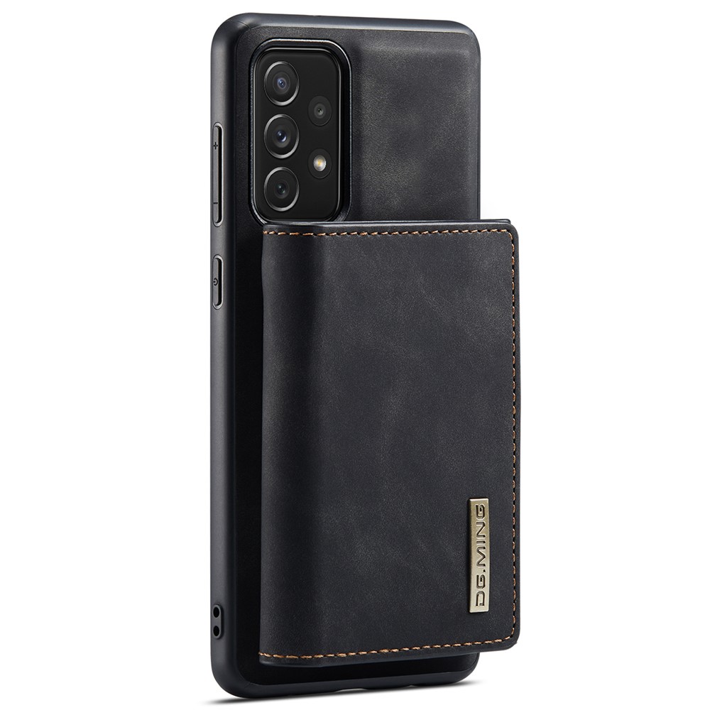 DG.MING M1 Series Drop-proof Well-protected Support Wireless Charging Detachable 2-in-1 Wallet Cell Phone Case for Samsung Galaxy A73 5G - Black-3